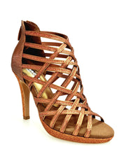 Carica immagine nella Galleria, Intrigo (780PLT) - Scarpa da Donna in Glitter Bronzo Tallone in Lurex Bronzo con Tacco alto a Spillo Largo Rivestito Glitter Bronzo e Plateau Flex
