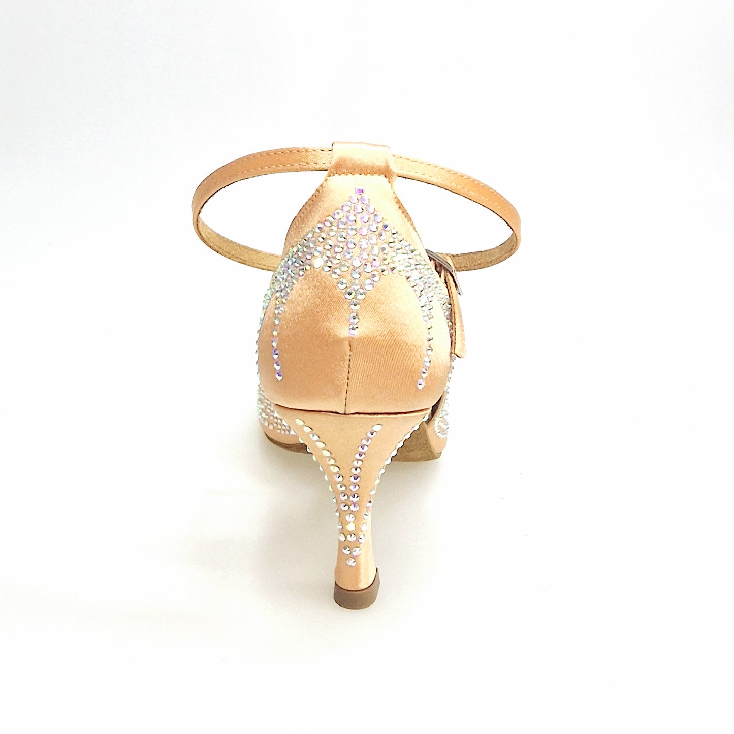Scarpa da ballo donna DE LUXE MARIPOSA Wish Dance Shop in raso seta carne con cinturino incrociato, Swarovski e tacco basso.