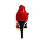Carica immagine nella Galleria, DANY Red (R.L. by WISH DANCE) - Scarpa da donna in Pelle di Vernice Rossa con Tacco a Spillo largo Smaltato nero
