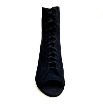 ALEXIS Black (Art. 132) - Mezzo Stivaletto con Zip in Camoscio Nero Tacco a Rocchett0 Rivestito camoscio Nero