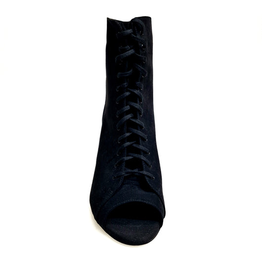 ALEXIS Black (Art. 132) - Mezzo Stivaletto con Zip in Camoscio Nero Tacco a Rocchett0 Rivestito camoscio Nero