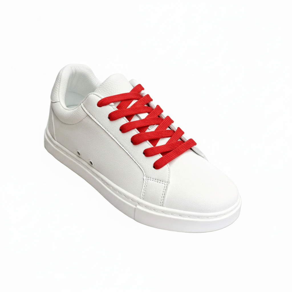 Sneaker ecopelle bianca Suprema White Black Vortex con suola in gomma, dettagli neri e design leggero, comfort totale, tecnica pivot.