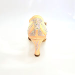 Load image into Gallery viewer, LANA (L12) - Scarpa da Ballo Raso Seta Carne Flash con Swarovski Boreali tacco a Rocchetto
