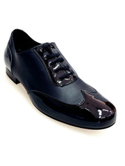 Load image into Gallery viewer, ARTHUR (870 LD Fo/Nu) - Scarpa da uomo Stringata a Coda di Rondine mod. Oxford in Vernice Nera e Pelle Nera
