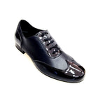 Load image into Gallery viewer, ARTHUR (870 LD Fo/Nu) - Scarpa da uomo Stringata a Coda di Rondine mod. Oxford in Vernice Nera e Pelle Nera
