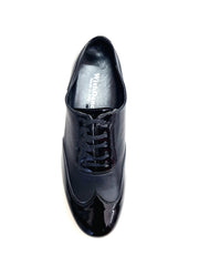 Load image into Gallery viewer, ARTHUR (870 LD Fo/Nu) - Scarpa da uomo Stringata a Coda di Rondine mod. Oxford in Vernice Nera e Pelle Nera
