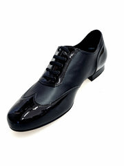 Load image into Gallery viewer, ARTHUR (870 LD Fo/Nu) - Scarpa da uomo Stringata a Coda di Rondine mod. Oxford in Vernice Nera e Pelle Nera
