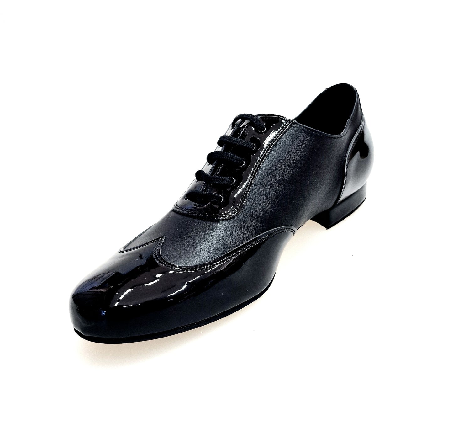 Scarpa da uomo Wish Dance Shop Arthur 870 LD Fo/Nu, Oxford in vernice nera e pelle nera, con dettaglio a coda di rondine