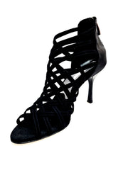 Load image into Gallery viewer, Intrigue (780) - Woman&#39;s Shoe in Black Glitter with Stiletto Heel and Plateau
