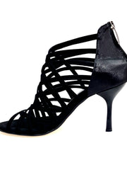 Load image into Gallery viewer, Intrigue (780) - Woman&#39;s Shoe in Black Glitter with Stiletto Heel and Plateau
