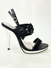 Load image into Gallery viewer, DEMY Plt (Black F99) - Sandalo con Plateau tacco a Spillo Largo
