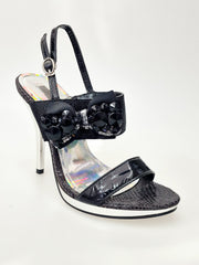 Load image into Gallery viewer, DEMY Plt (Black F99) - Sandalo con Plateau tacco a Spillo Largo
