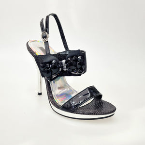DEMY Plt (Black F99) - Sandalo con Plateau tacco a Spillo Largo