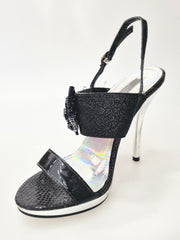 Load image into Gallery viewer, DEMY Plt (Black F99) - Sandalo con Plateau tacco a Spillo Largo
