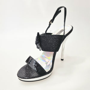 DEMY Plt (Black F99) - Sandalo con Plateau tacco a Spillo Largo