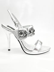 Load image into Gallery viewer, DEMY Plt (Silver F99) - Sandalo con Plateau tacco a Spillo Largo
