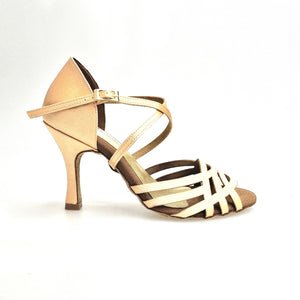 CAROLIN SS QC (Marea L14SS) - Scarpa Da Donna Linea Tecnica Bi-Flex in Raso Seta Carne  e Tacco a Rocchetto/Slim Latino Alto