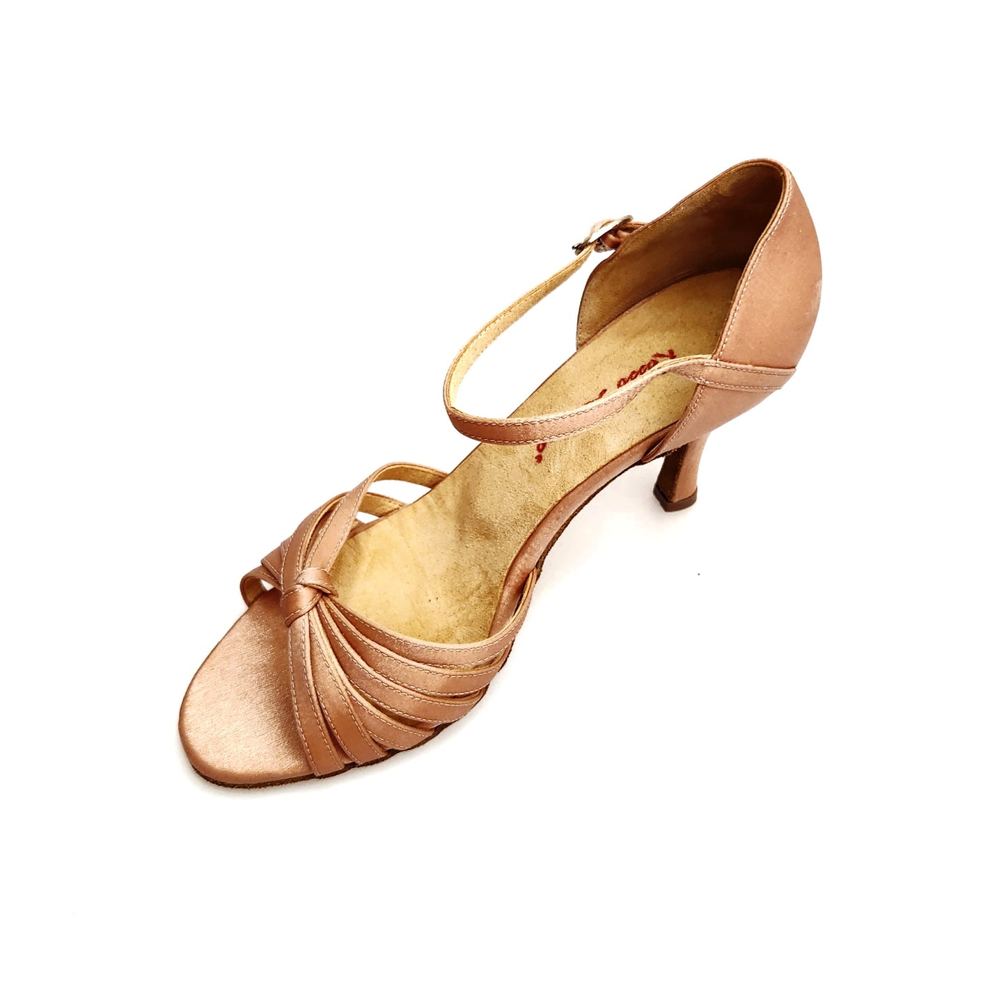Scarpa da donna Wish Dance Shop Ginevra/6 con nodino, sei fascette in raso seta carne e tacco rocchettino sottile.