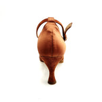 Load image into Gallery viewer, LIVIA (T104 R.L. by WISH DANCE) - Scarpa in Camoscio Bronzo Tan e Raso seta Bronzo Tan Tacco Basso Rocchetto Tondo Suola Extraflex
