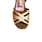 Load image into Gallery viewer, Andromeda QB (45QB) - Women&#39;s Basic Shoe in Satin Silk Nude with 5 Straps without Net and Double Ankle Strap Spool Heel
