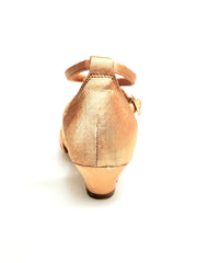 Load image into Gallery viewer, Andromeda QB (45QB) - Women&#39;s Basic Shoe in Satin Silk Nude with 5 Straps without Net and Double Ankle Strap Spool Heel
