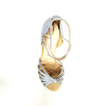 Load image into Gallery viewer, Patty QB (28QB) - Women&#39;s Basic Dance Shoe with Silver Glitter Knot Spool Heel
