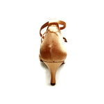 Load image into Gallery viewer, Patty QB (28) - Basic shoe for Woman in Nude satin with straps and double strap on the ankle
