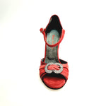 Load image into Gallery viewer, GILDA SW  F.626  (R.L. by WISHDANCE) -  Sandalo da Donna in Pelle di Vernice Rossa Camoscio Rosso con Gioiello Swarovski Kristall incastonato Tacco a Spillo Smaltato Rosso
