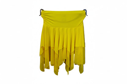 Gonna a punte tagliate a mano in microfibra e tulle elastico tono su tono, modella desiderata, di marca Wish Dance Shop.