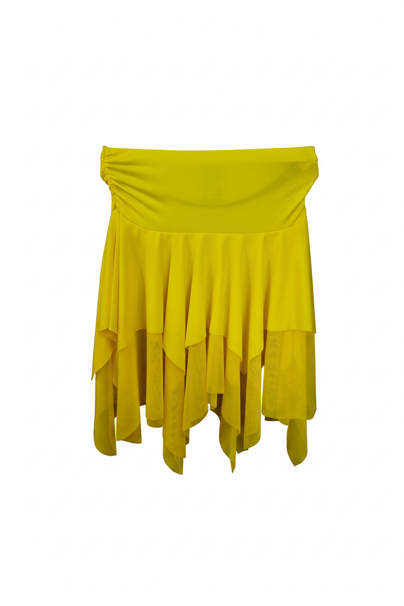 Gonna a punte tagliata a mano in microfibra e tulle elasticizzato, tono su tono, marca Wish Dance Shop.
