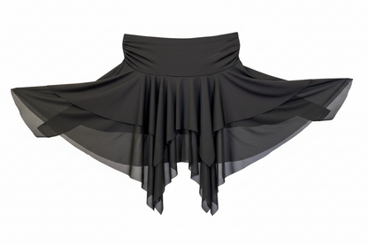 Gonna a punte tagliate a mano, doppio tessuto di microfibra e tulle elasticizzato, in tonalità tono su tono, di Wish Dance Shop