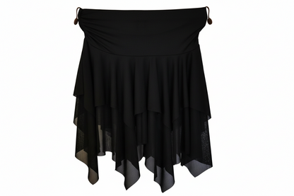 Gonna a punte tagliate a mano in microfibra e tulle elasticizzata, tono su tono, di stile DANILA, marca Wish Dance Shop
