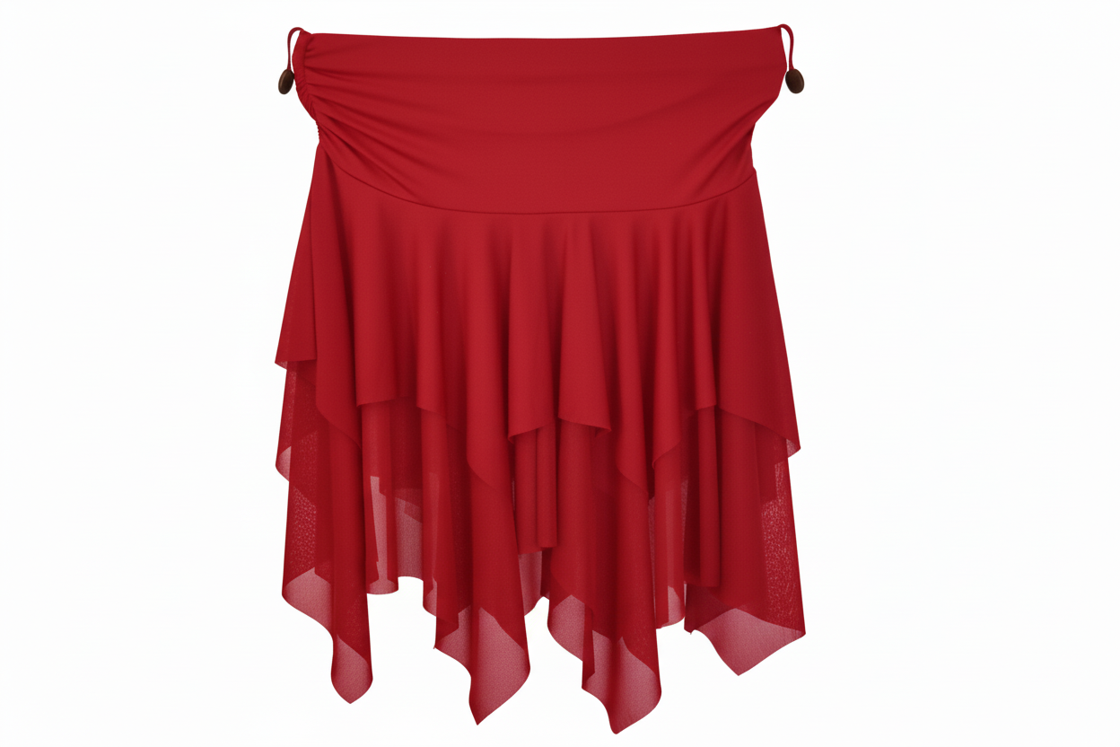 Gonna a punte tagliata a mano Wish Dance Shop, tessuto microfibra e tulle elasticizzato tono su tono, dettaglio elegante e originale