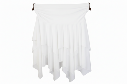 Gonna a punte tagliata a mano con doppio tessuto microfibra e tulle bielastico, colore tono su tono, marca Wish Dance Shop