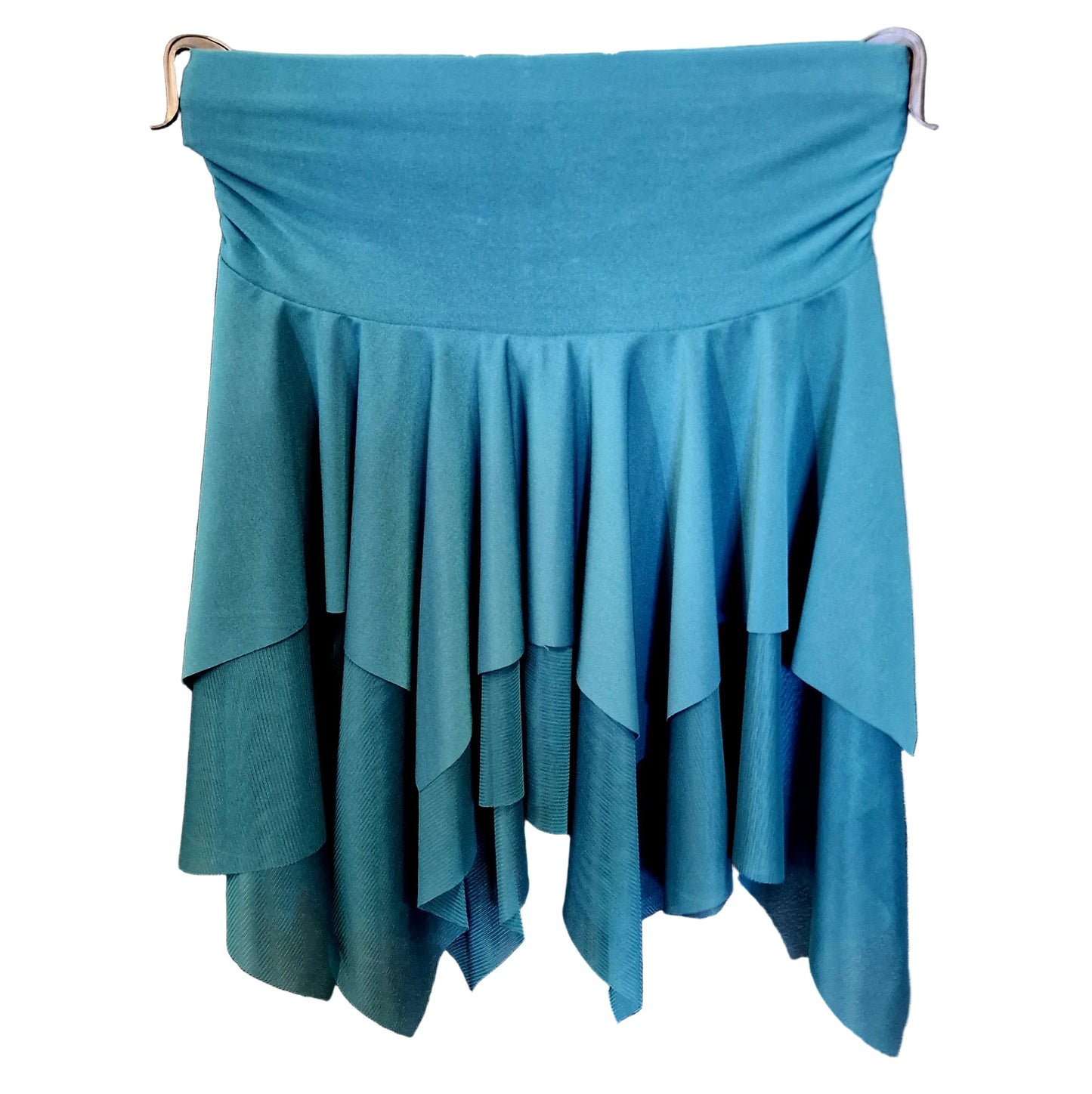 Gonna a punte tagliate a mano Wish Dance Shop in microfibra elastica e tulle tono su tono, stile elegante e versatile.