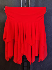 Carica immagine nella Galleria, DANILA - Gonna a Punte Tagliata a Mano libera doppio Tessuto Microfibra Bielastica e Tulle Bielastico Tono su Tono
