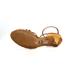 Load image into Gallery viewer, Patty QB (28QB) - Scarpa basica da Donna in raso Bronzo con 6 fascette e Cinturino doppio sulla caviglia con Tacco Basso a Rocchetto
