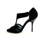 Load image into Gallery viewer, ROXINA (R.L. XENA By WISH DANCE ) - Sandalo da donna in camoscio nero con Tacco Alto a Spillo sottile
