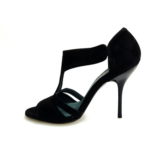 ROXINA (R.L. XENA By WISH DANCE ) - Sandalo da donna in camoscio nero con Tacco Alto a Spillo sottile