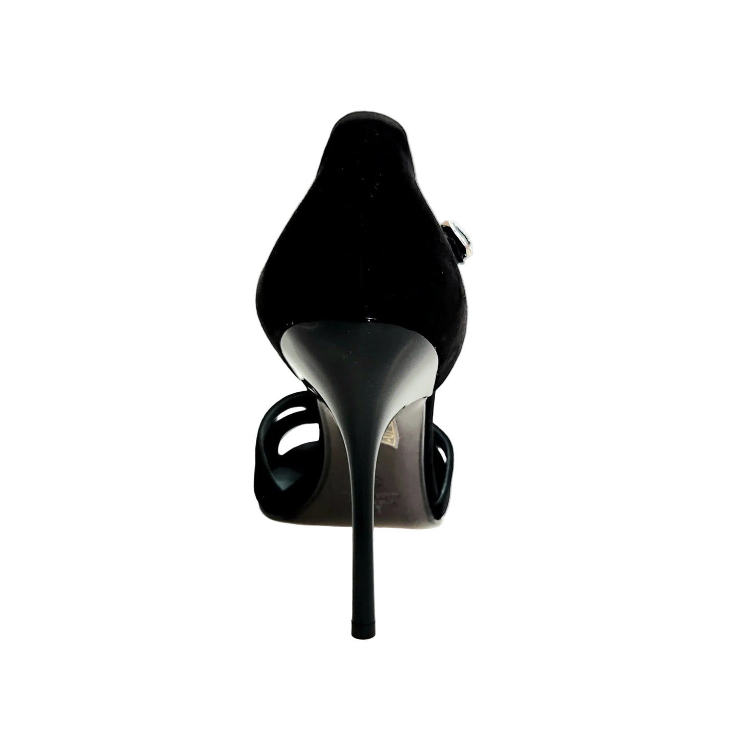 Sandalo da donna Wish Dance ROXINA in camoscio nero con tacco alto a spillo sottile, suola elegante e design femminile.