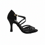 Carica immagine nella Galleria, CAROLIN SS QC (Marea L14SS) - Scarpa Da Donna Linea Tecnica Bi-Flex in Raso Seta Bronzo Tan e Tacco a Rocchetto Slim Latino Alto
