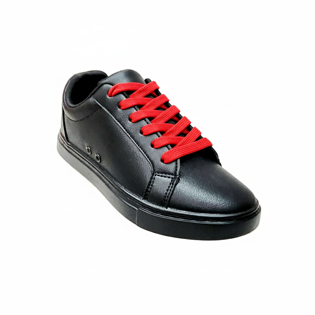 Sneaker Wish Dance Shop Suprema Black Red Vortex (FCE) in ecopelle nera, con suola in gomma e caucciù, dettagli rossi e design moderno.