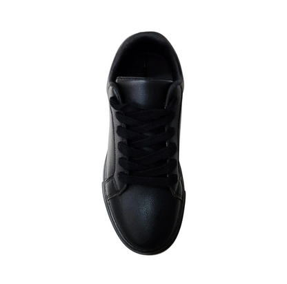 Sneaker ecopelle totale nera Suprema Black Red Vortex Wish Dance Shop, suola in gomma e caucciù, dettagli rossi e resina tecnica.