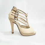 Load image into Gallery viewer, Lussuria (779PLT) - Scarpa da Donna in Pelle Rosa Carne Nero con Tacco Alto a Spillo Largo e Plateau Confort
