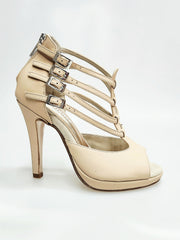 Load image into Gallery viewer, Lussuria (779PLT) - Scarpa da Donna in Pelle Rosa Carne Nero con Tacco Alto a Spillo Largo e Plateau Confort
