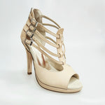 Load image into Gallery viewer, Lussuria (779PLT) - Scarpa da Donna in Pelle Rosa Carne Nero con Tacco Alto a Spillo Largo e Plateau Confort
