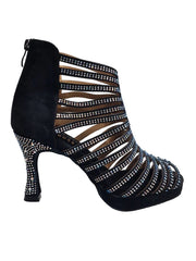 Carica immagine nella Galleria, KARINA Dreams (LP7/R1006) - Sandalo a Tronchetto con Plateau Da Donna in Morbido Simil Camoscio  Con Strass Boreali con Plateau Flex e Tacco a Rocchetto