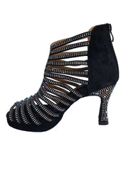 Carica immagine nella Galleria, KARINA Dreams (LP7/R1006) - Sandalo a Tronchetto con Plateau Da Donna in Morbido Simil Camoscio  Con Strass Boreali con Plateau Flex e Tacco a Rocchetto