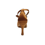 Carica immagine nella Galleria, Patrizia QB (QB) - Scarpa Basica da Donna con Nodino in Raso Bronzo Tan con 6 fascette e Cinturino doppio sulla caviglia con Tacco a Rocchetto
