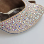 Load image into Gallery viewer, MIRIAM Temptation Plus (L6) - Scarpa Da Donna in Raso Seta Rosa Cipria con Swarovski Boreali e Tacco a Rocchetto
